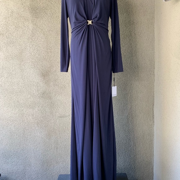 Calvin Klein Navy Jersey Maxi-Dress NWT size 12 - Picture 7 of 11